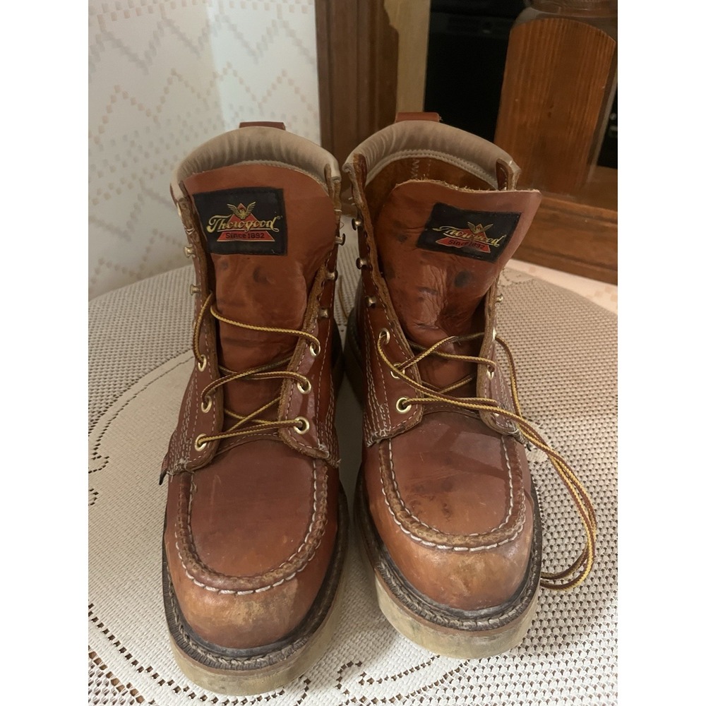 Thorogood 814-4200 Men's 6" Leather Work Boots-Brown-Size: 7 D - Picture 2 of 9